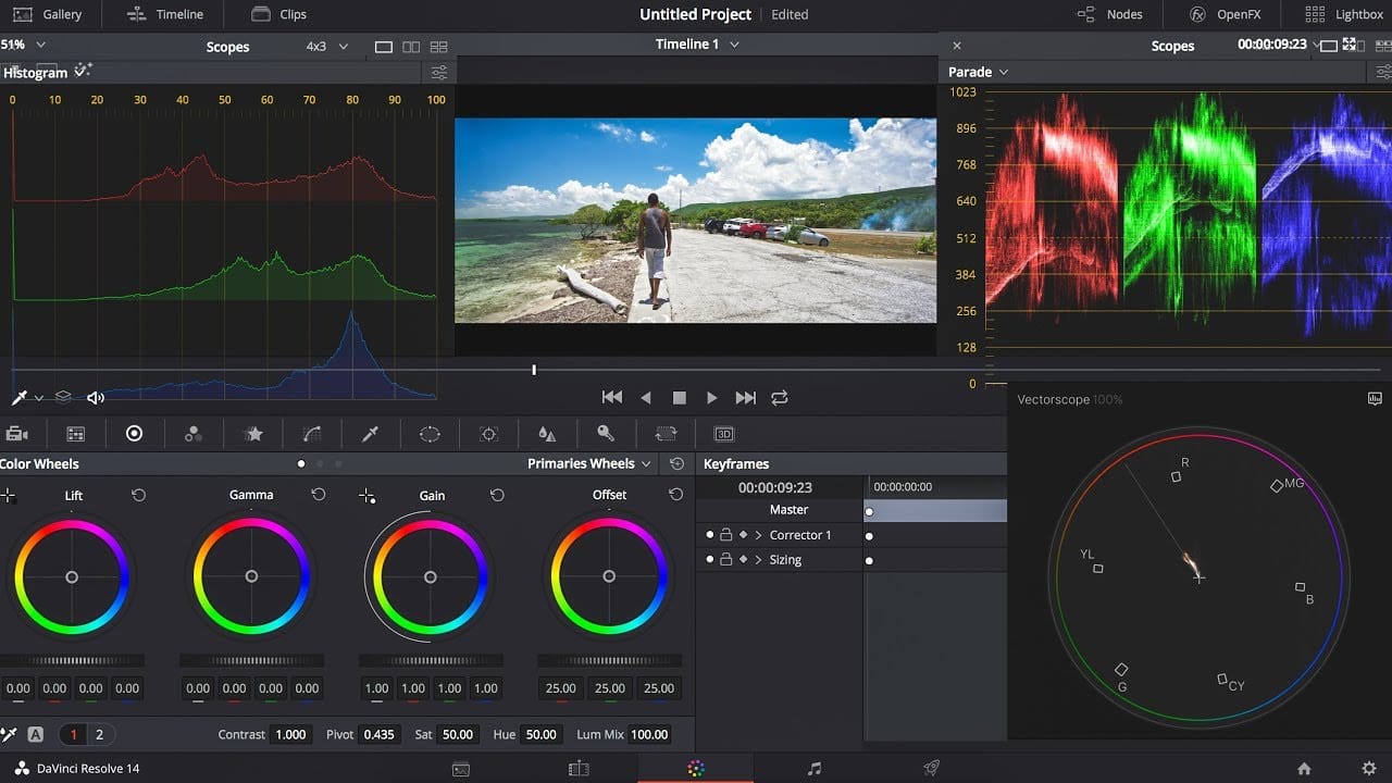 DaVinci Resolve color grading
